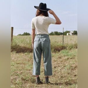 The Great Women Pants 30 Green Wide‎ Leg Cotton Casual Fisherman
